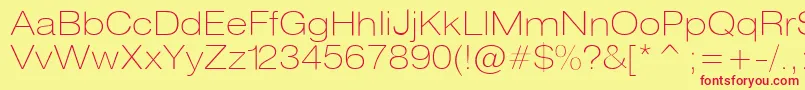 Heliosextthin Font – Red Fonts on Yellow Background