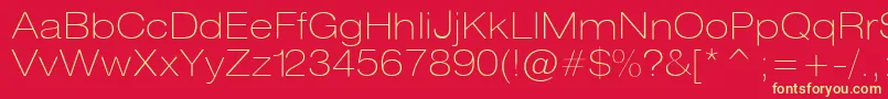 Heliosextthin Font – Yellow Fonts on Red Background