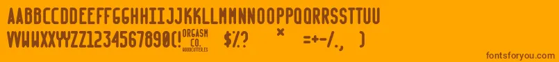 Orgasm Co  Font – Brown Fonts on Orange Background