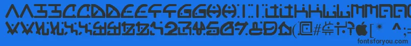 orgy Font – Black Fonts on Blue Background