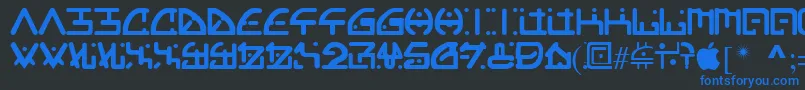 orgy Font – Blue Fonts on Black Background