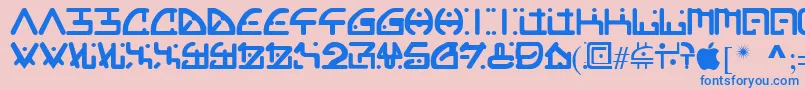 orgy Font – Blue Fonts on Pink Background