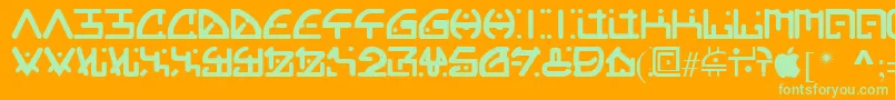 orgy Font – Green Fonts on Orange Background