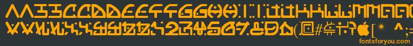 フォントorgy – 黒い背景にオレンジの文字