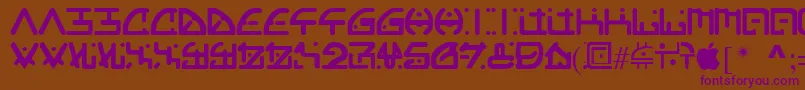 orgy Font – Purple Fonts on Brown Background