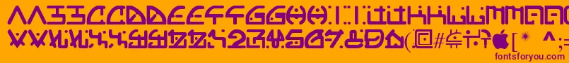 orgy Font – Purple Fonts on Orange Background