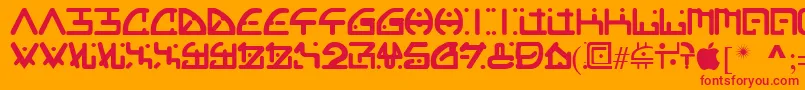orgy Font – Red Fonts on Orange Background