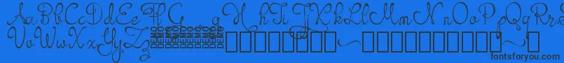 Шрифт Orhydea Demo – чёрные шрифты на синем фоне