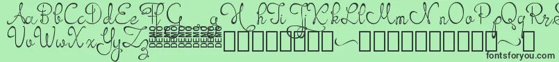 Orhydea Demo-Schriftart – Schwarze Schriften auf grünem Hintergrund
