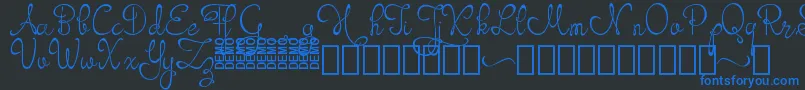 フォントOrhydea Demo – 黒い背景に青い文字