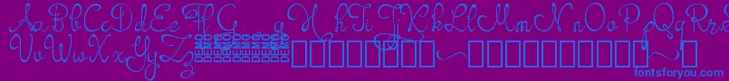 Шрифт Orhydea Demo – синие шрифты на фиолетовом фоне