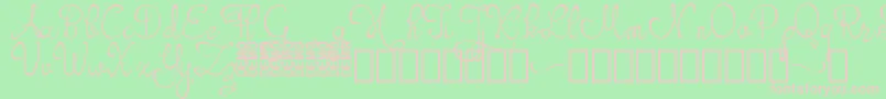 フォントOrhydea Demo – 緑の背景にピンクのフォント