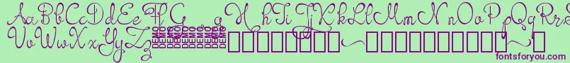 Orhydea Demo Font – Purple Fonts on Green Background
