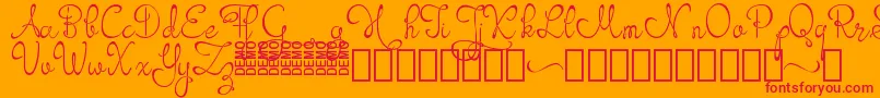 Orhydea Demo Font – Red Fonts on Orange Background