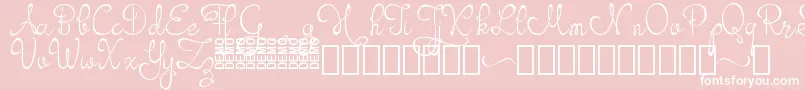 Orhydea Demo-Schriftart – Weiße Schriften auf rosa Hintergrund
