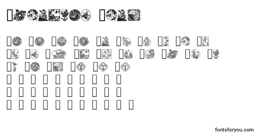 A fonte Oriental View – alfabeto, números, caracteres especiais
