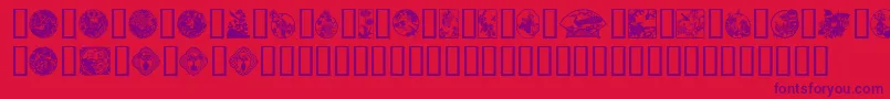 Oriental View Font – Purple Fonts on Red Background