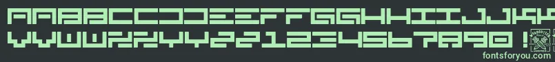 Orientalismus-fontti – vihreät fontit mustalla taustalla