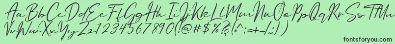 fuente Oriflame Script – Fuentes Negras Sobre Fondo Verde