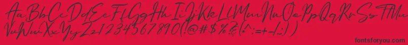 Oriflame Script Font – Black Fonts on Red Background