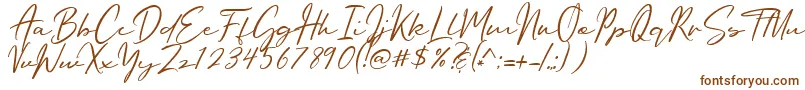 Шрифт Oriflame Script – коричневые шрифты на белом фоне