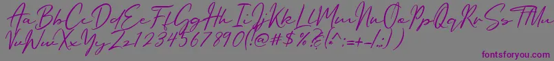 Oriflame Script Font – Purple Fonts on Gray Background