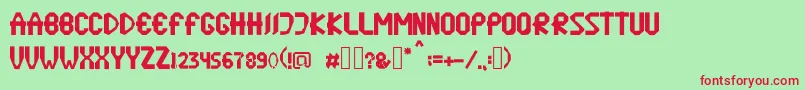 origamen Font – Red Fonts on Green Background