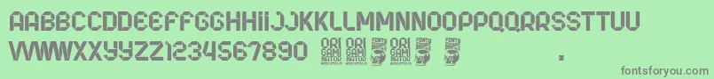 Origaminator Font – Gray Fonts on Green Background