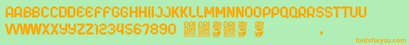 Origaminator Font – Orange Fonts on Green Background