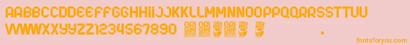 Origaminator Font – Orange Fonts on Pink Background