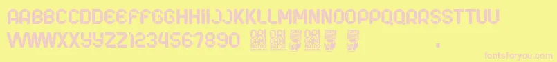 Origaminator Font – Pink Fonts on Yellow Background