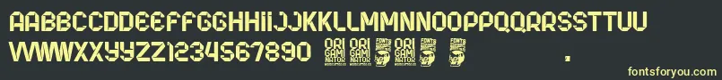 Origaminator Font – Yellow Fonts on Black Background