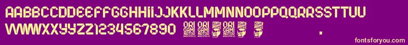 Origaminator Font – Yellow Fonts on Purple Background