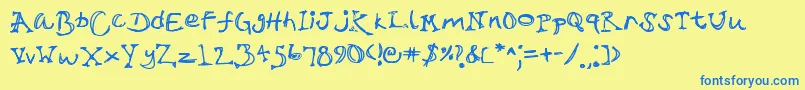 Czcionka Sirtalksalot – niebieskie czcionki na żółtym tle