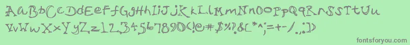 フォントSirtalksalot – 緑の背景に灰色の文字