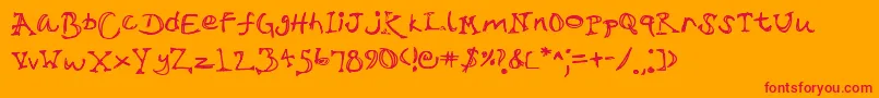 フォントSirtalksalot – オレンジの背景に赤い文字