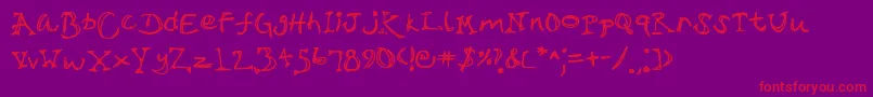 Sirtalksalot-Schriftart – Rote Schriften auf violettem Hintergrund