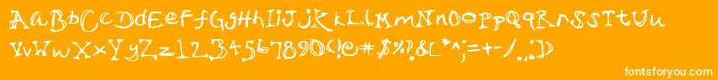 Sirtalksalot-Schriftart – Weiße Schriften auf orangefarbenem Hintergrund