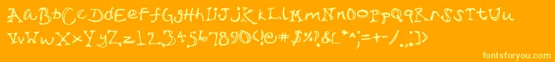 フォントSirtalksalot – オレンジの背景に黄色の文字