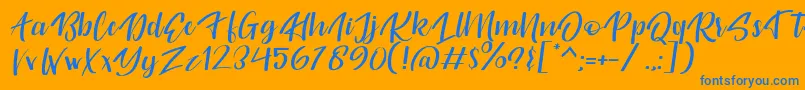 Originality Personal Use-Schriftart – Blaue Schriften auf orangefarbenem Hintergrund