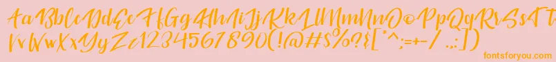 Originality Personal Use Font – Orange Fonts on Pink Background