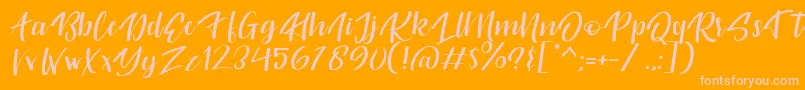 Originality Personal Use-Schriftart – Rosa Schriften auf orangefarbenem Hintergrund