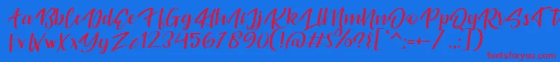 Originality Personal Use Font – Red Fonts on Blue Background