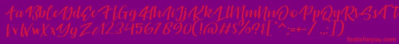 Originality Personal Use Font – Red Fonts on Purple Background