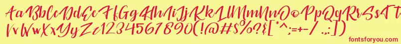 Originality Personal Use Font – Red Fonts on Yellow Background