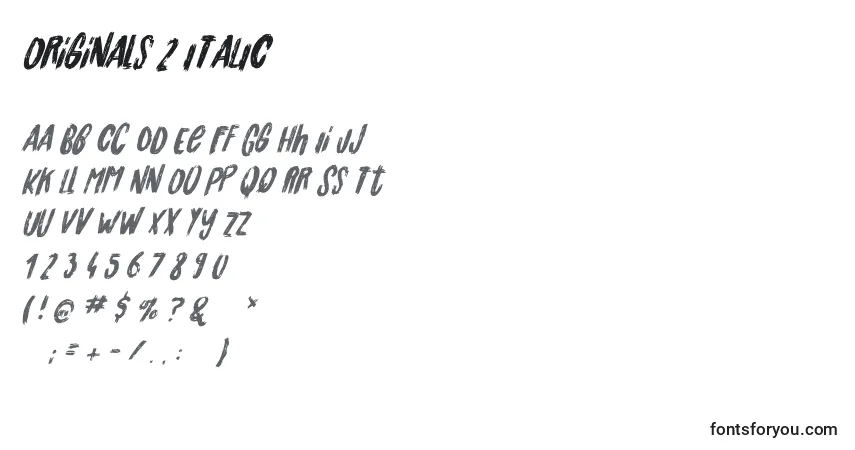 Шрифт Originals 2 ITALIC – алфавит, цифры, специальные символы