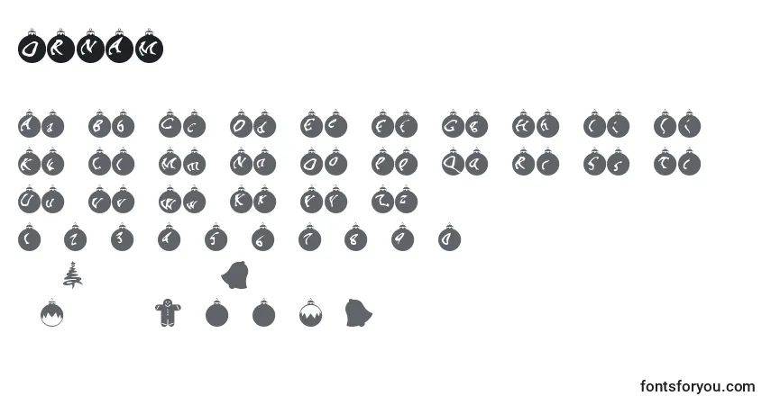 Шрифт ORNAM    (136264) – алфавит, цифры, специальные символы