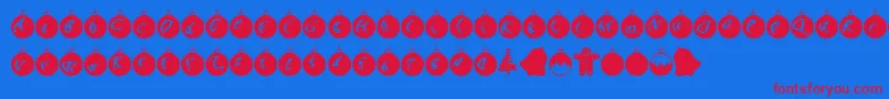 Ornamental Font – Red Fonts on Blue Background