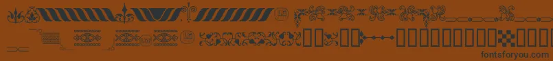 Więcej informacji o czcionce OrnamentosOrlasyVinetasLGt Czcionka OrnamentosOrlasyVinetasLGt – czarne czcionki na brązowym tle