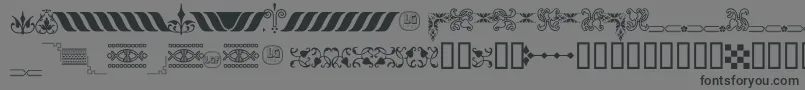 OrnamentosOrlasyVinetasLGt Font – Black Fonts on Gray Background